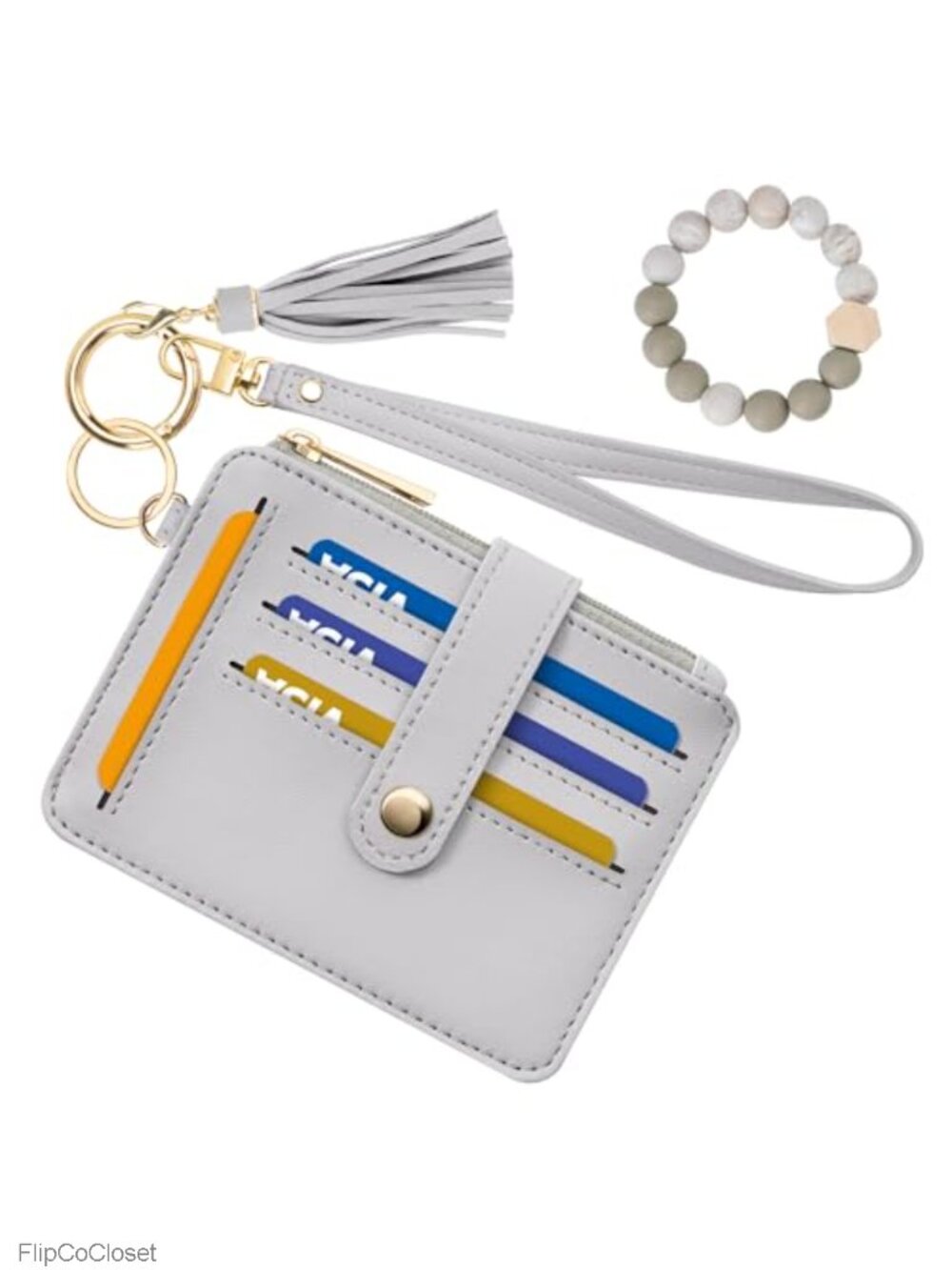 RFID Blocking Credit Card Holder Wristlet Keychain Wallet for Women